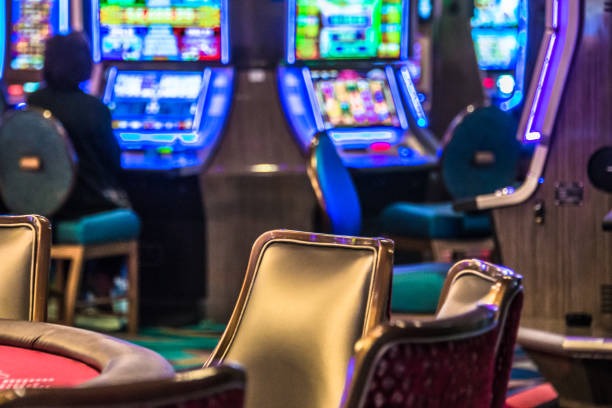 Baccarat table layout with live shoe dealing Baccarat table layout with card shoes and dealer position